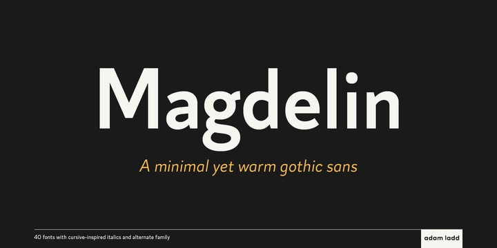Przykład czcionki Magdelin Alt Medium Italic